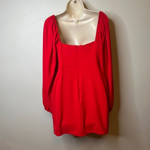 Princess Polly "Lillie" Long Sleeve Red Dress (6) - Picture 7 of 16